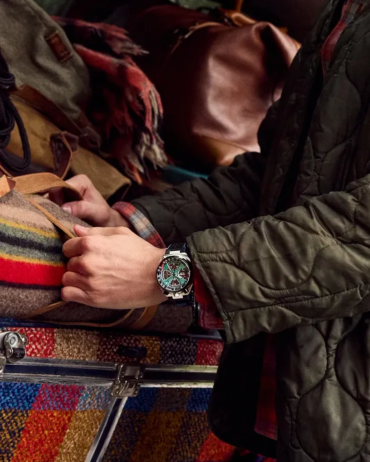 Promaster Tsuno Chrono Racer Blue Dial Leather Strap AV0106-01L